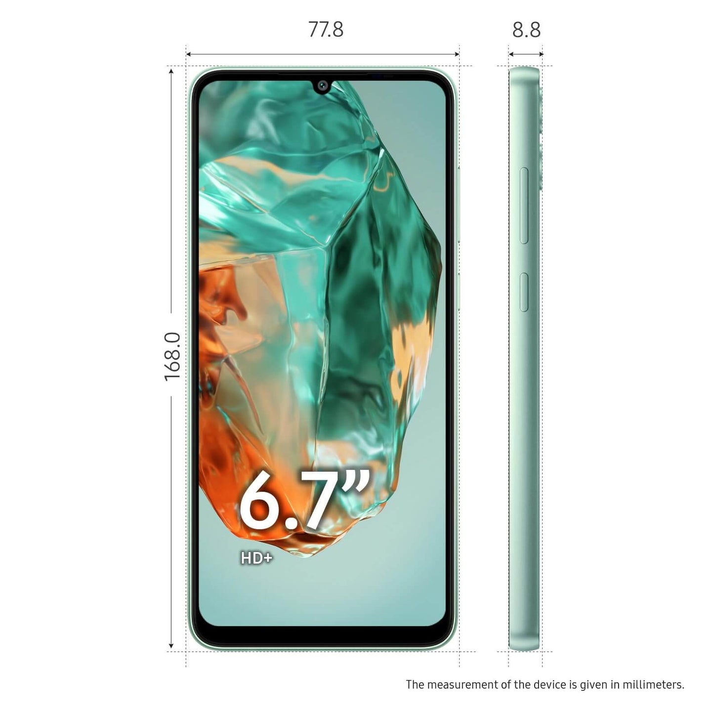 Samsung Galaxy M05 (Mint Green, 4GB RAM, 64 GB Storage) | 50MP Dual Camera | Bigger 6.7" HD+ Display | 5000mAh Battery | 25W Fast Charging Brand New