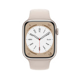 Apple Apple Watch Series 8 (GPS 45mm) Smart watch - Starlight Aluminium Case with Starlight Sport Band - Regular. Fitness Tracker, Blood Oxygen & ECG Apps, Water Resistant