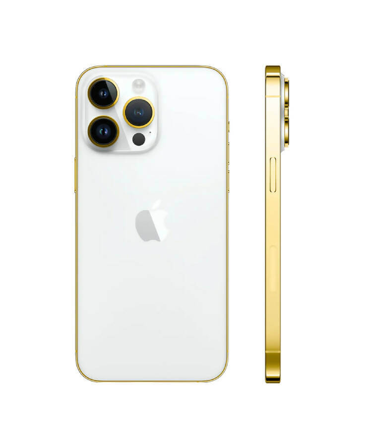 24K Gold Plated Frame Apple iPhone 13 Pro Max White - 128GB in