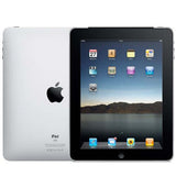Apple iPad shown from the front and back, featuring iOS apps.
