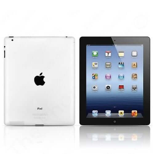Apple iPad 2 WiFi 64GB showing front and back design with icons on display and Apple logo on back.